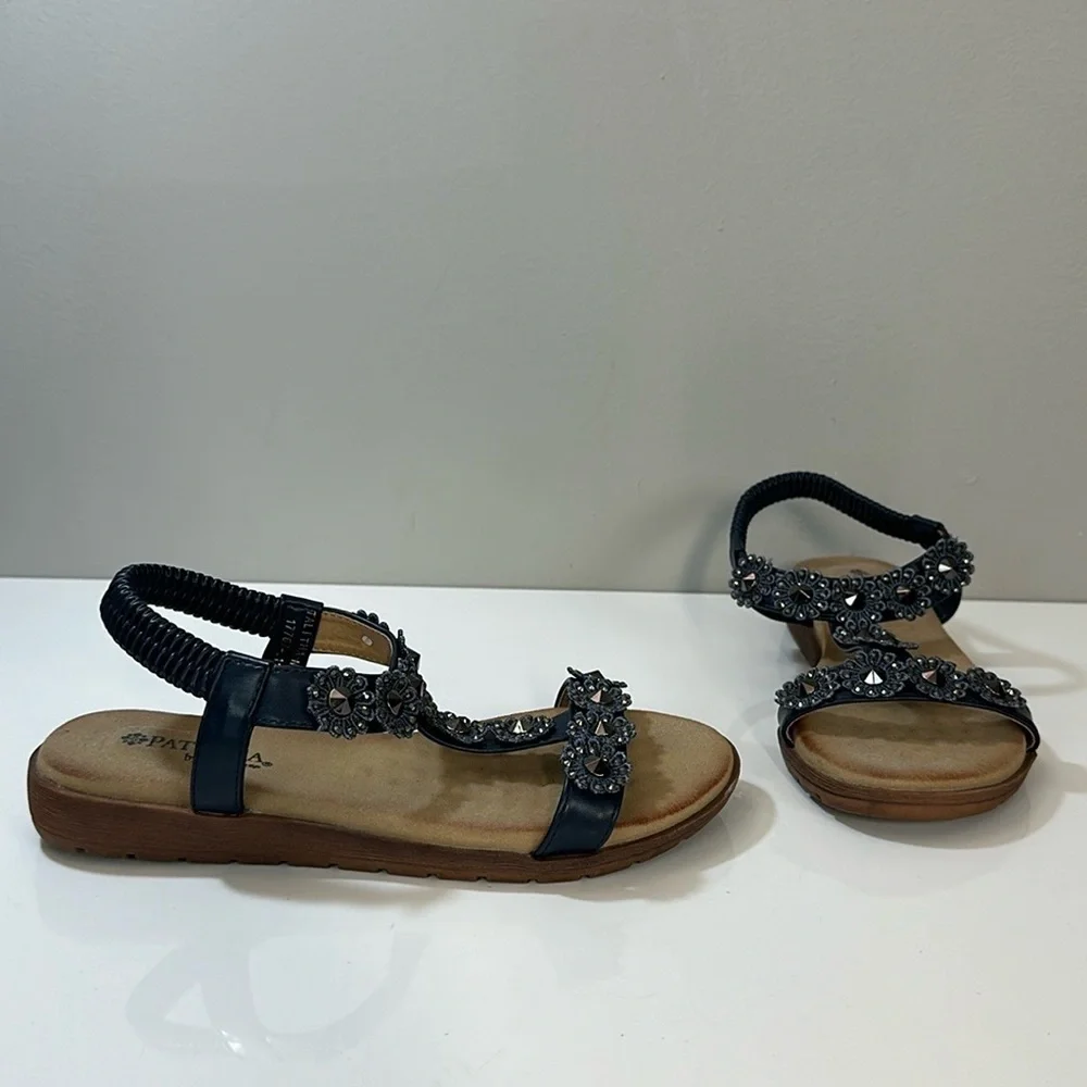Patrizia by Spring Step Talitha Blue Sandals Size 37(6.5-7)